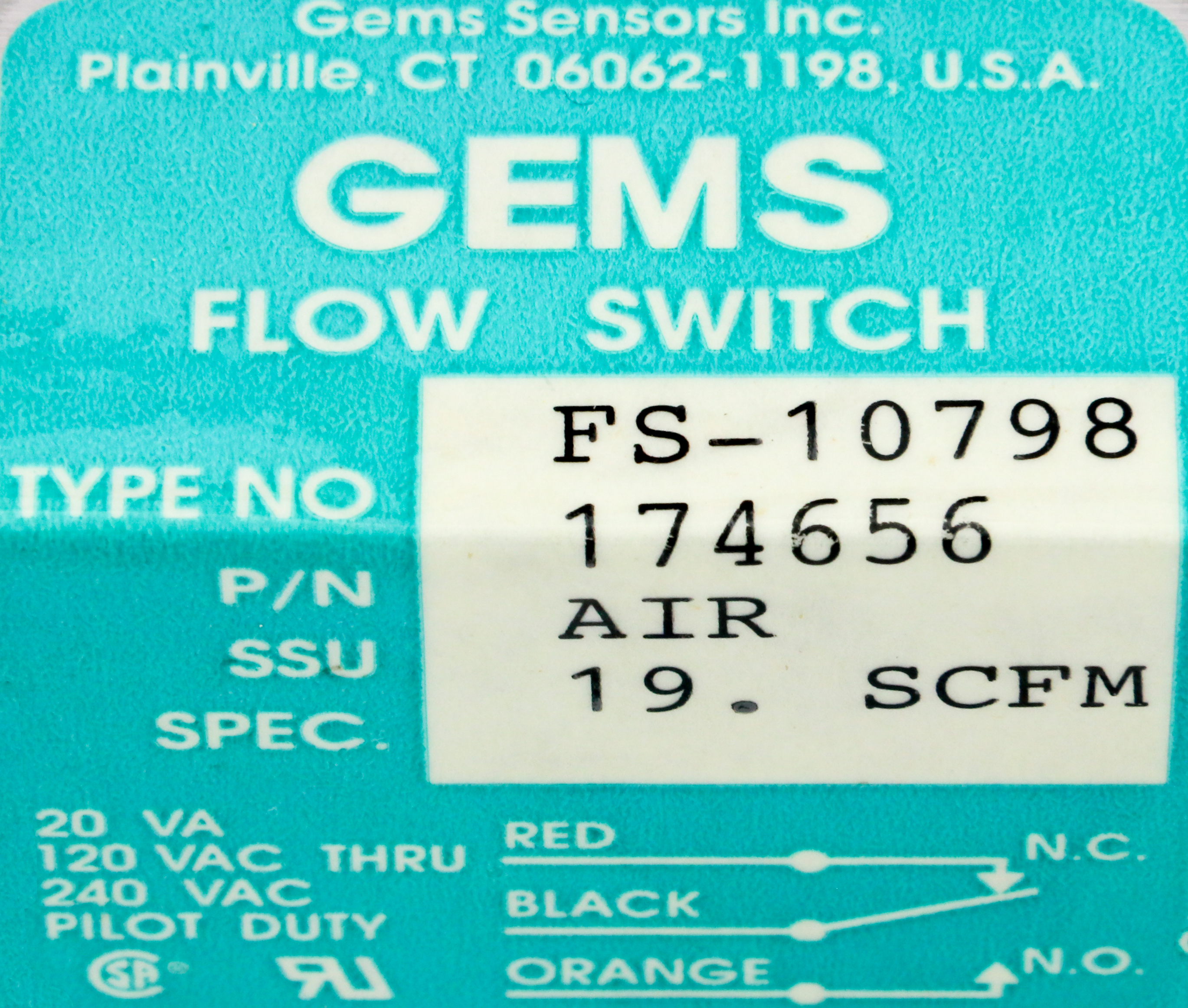 take take様 26512 GEMS FLOW SWITCH, P/N: 174656 FS-10798 | eBay